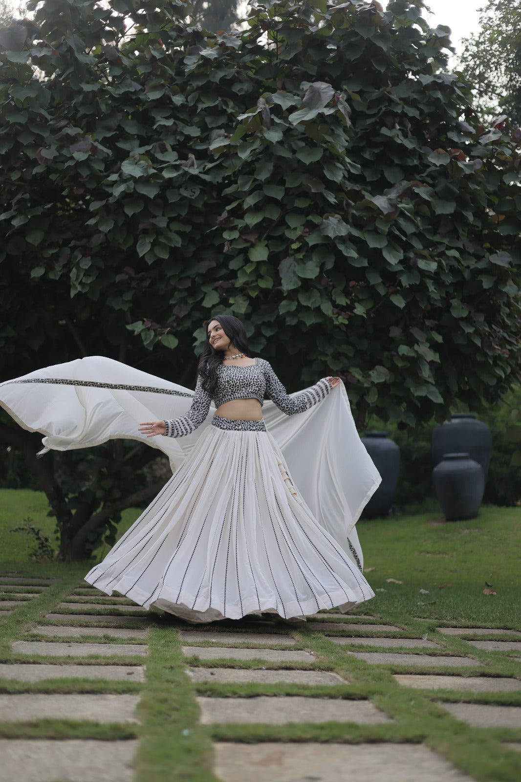 Harshaali Malhotra Cream Net Designer Gown For Party BP1332